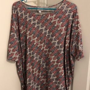 Blue and Light Pink Arrow Lularoe Irma L
